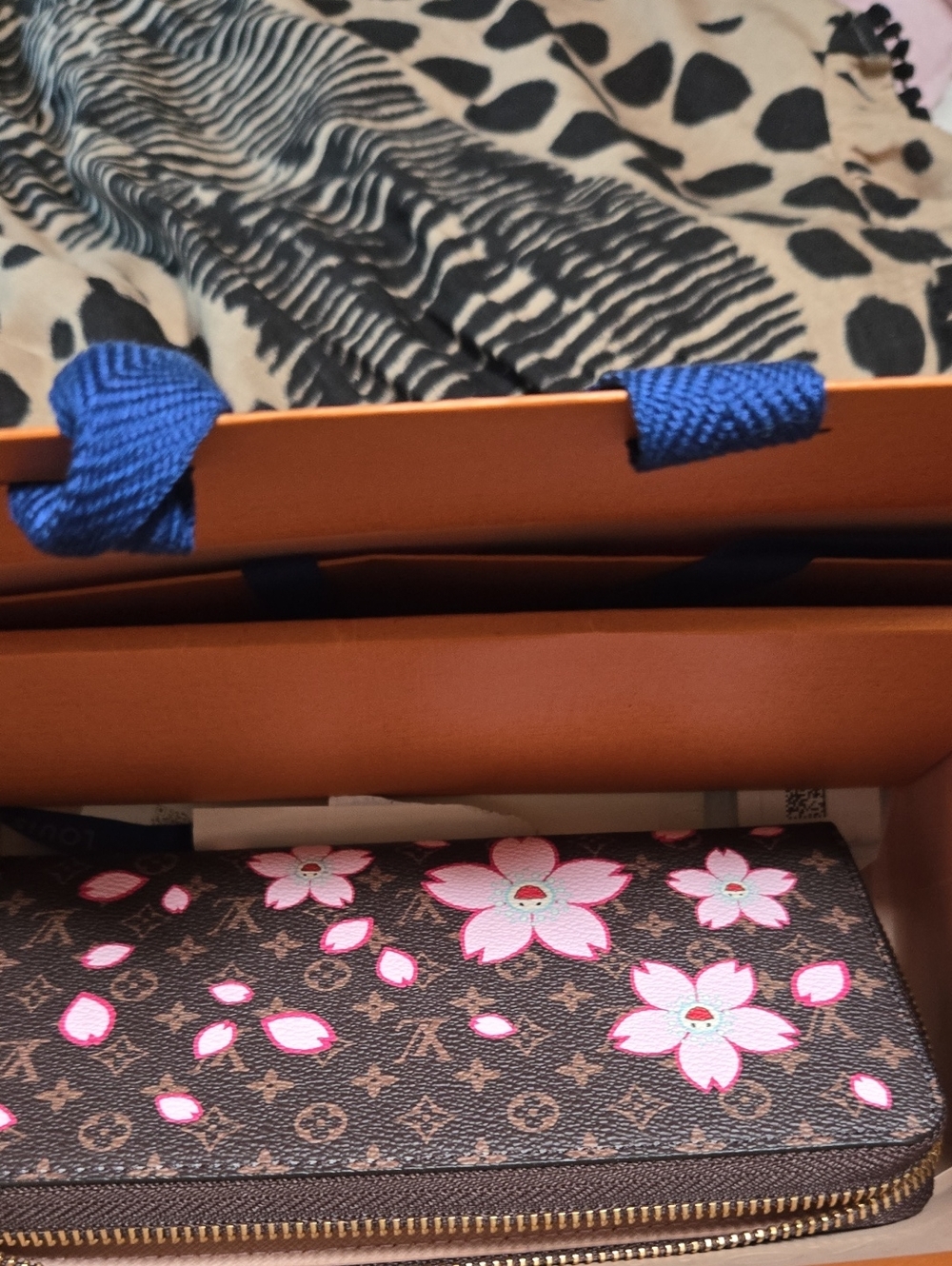Unlisted Brown Floral Zip-Around Wallet with Pink Accents